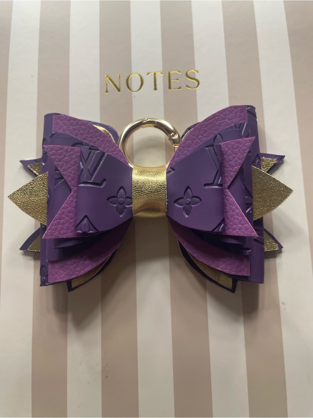 Large Purple Layered keychain bow